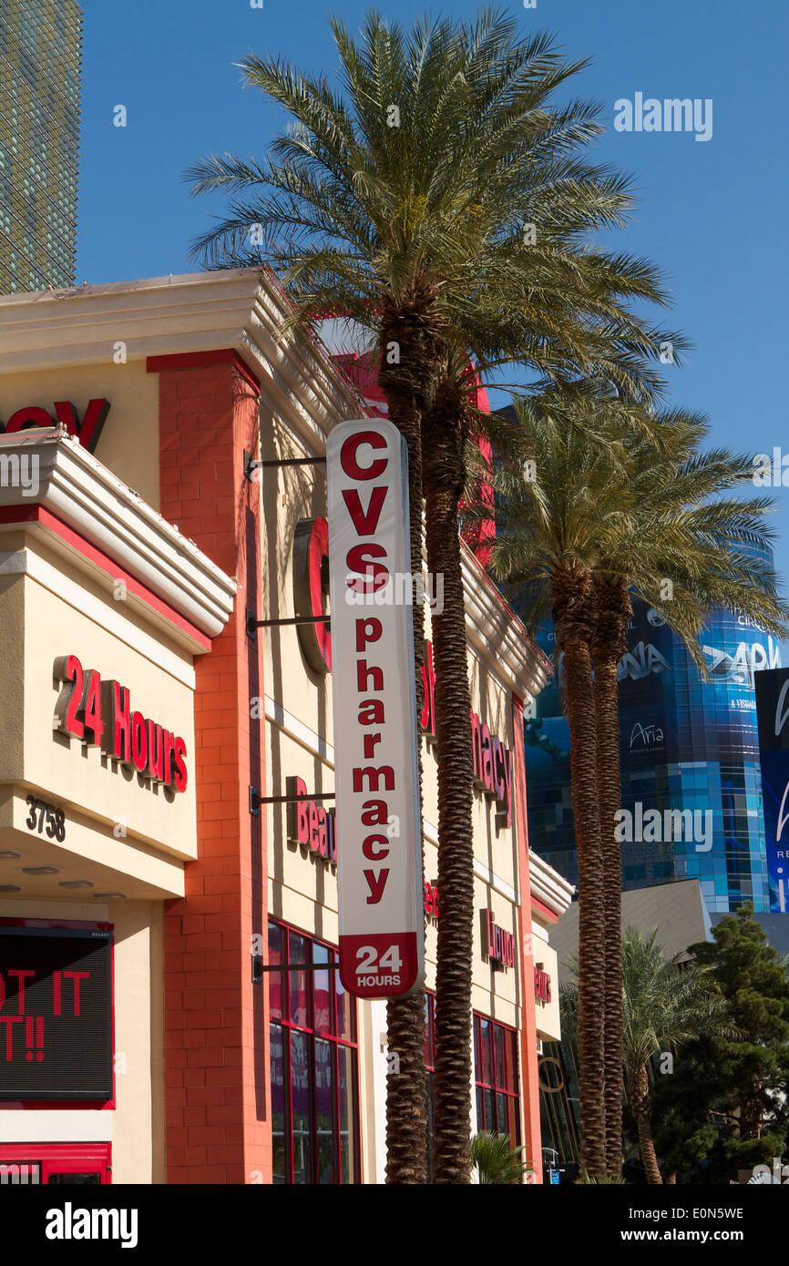 CVS 24hr Apotheke Einzelhandel Drogerie auf dem Strip in Las Vegas Nevada  Stockfotografie - Alamy