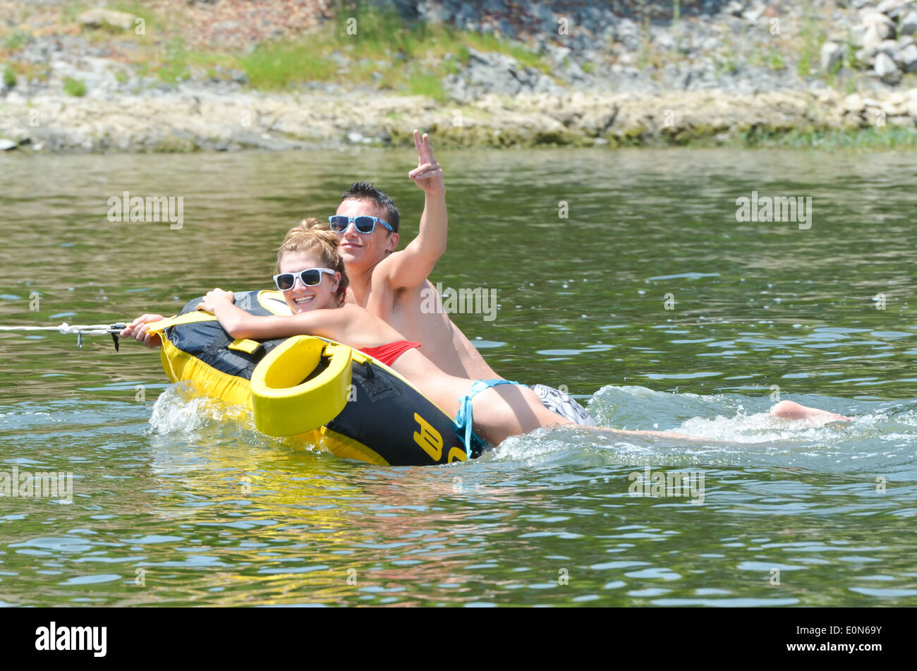 Ziehen Sie Floß Stockfoto