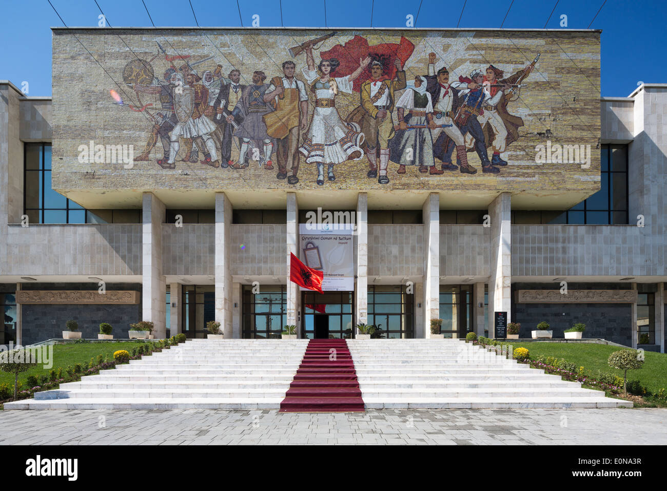 Nationales Historisches Museum, Skanderbeg-Platz, Tirana, Albanien Stockfoto