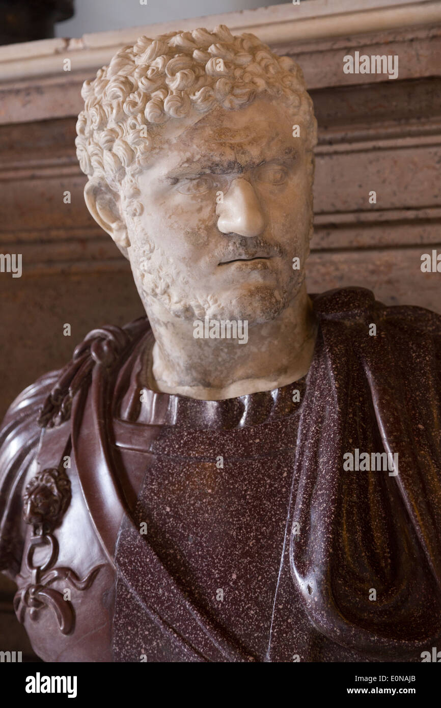 Porträtbüste von Caracalla, Kapitolinische Museen, Rom, Italien Stockfoto