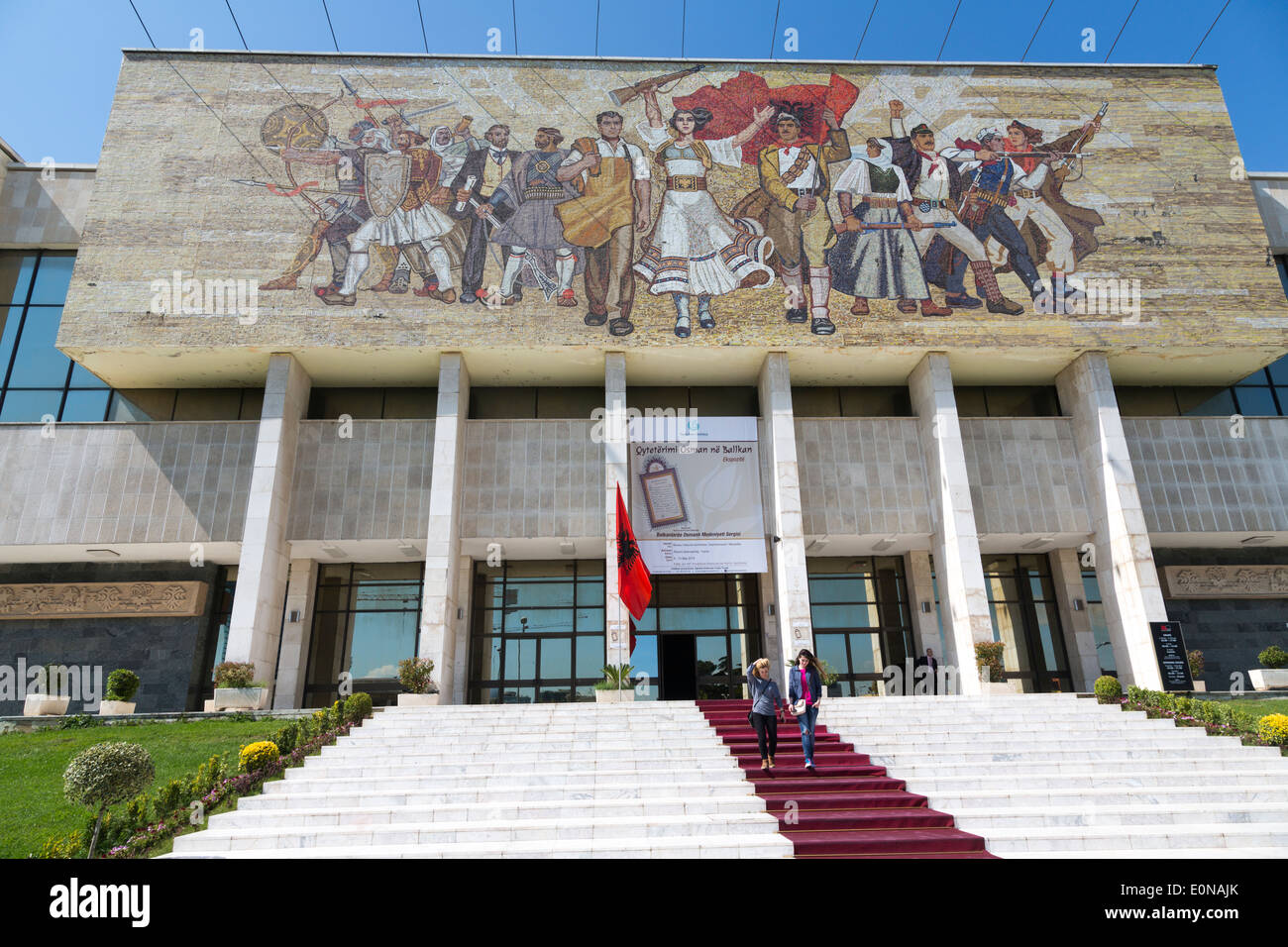 Nationales Historisches Museum, Skanderbeg-Platz, Tirana, Albanien Stockfoto