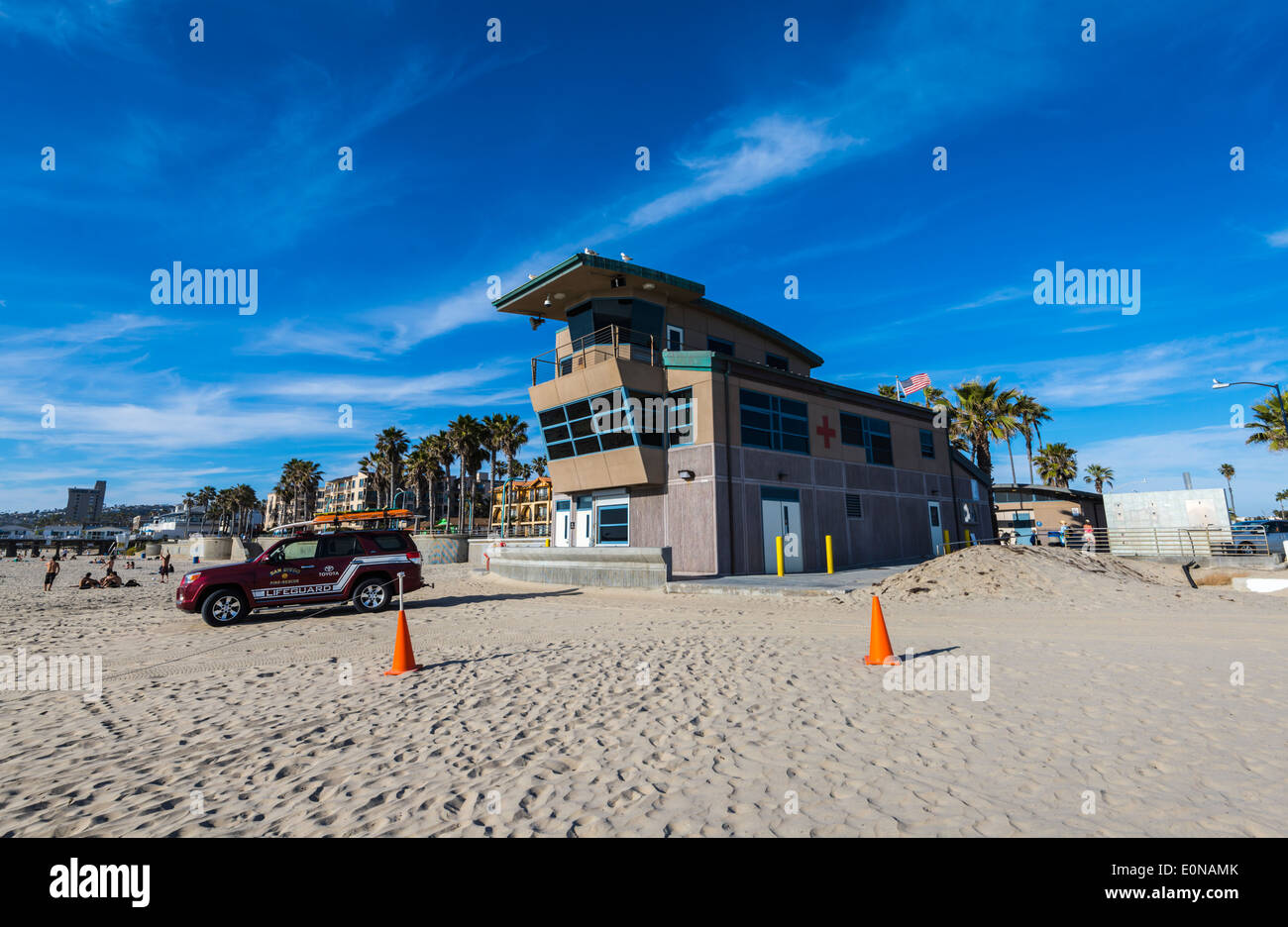 Pacific Beach Strandwache. San Diego, California, Vereinigte Staaten von Amerika. Stockfoto