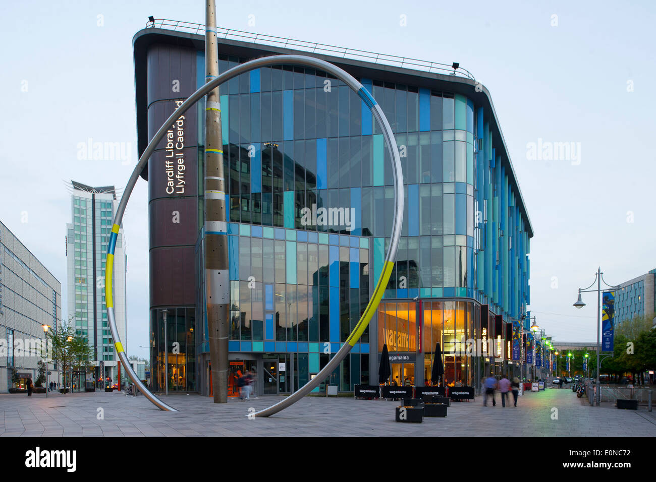 Cardiff zentrale Bibliothek. Stockfoto