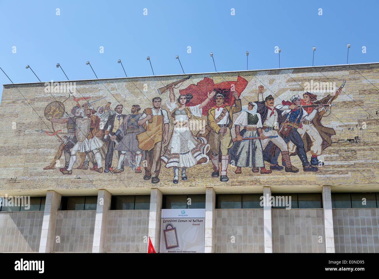Nationales Historisches Museum, Skanderbeg-Platz, Tirana, Albanien Stockfoto