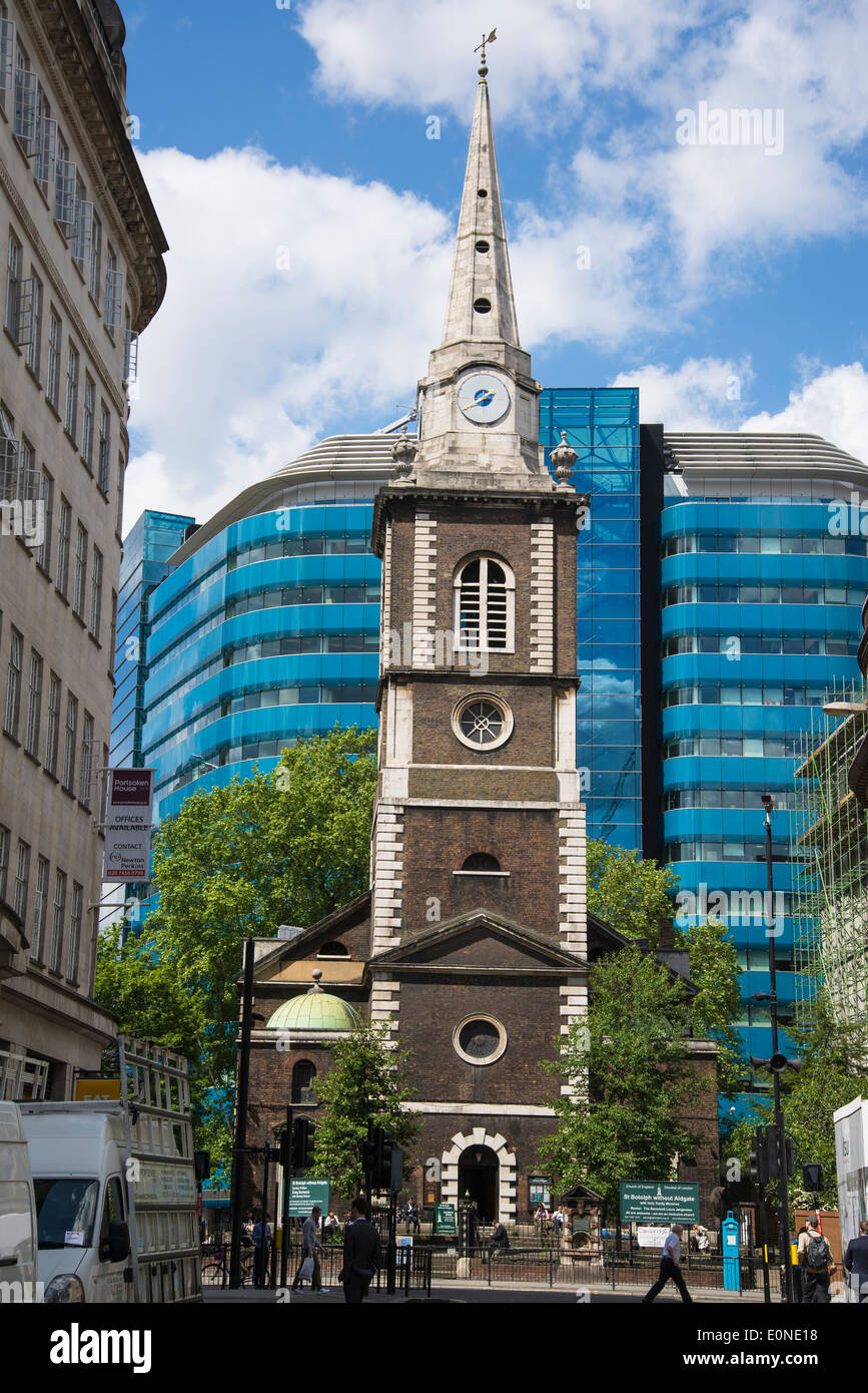St Botolph ohne Aldgate Kirche, City of London, UK Stockfoto