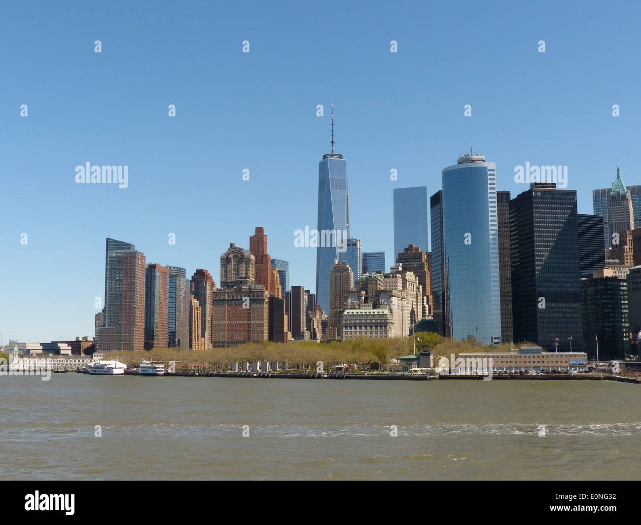 Skyline von New York unter anderem neue Freedom Tower, One WTC Stockfoto