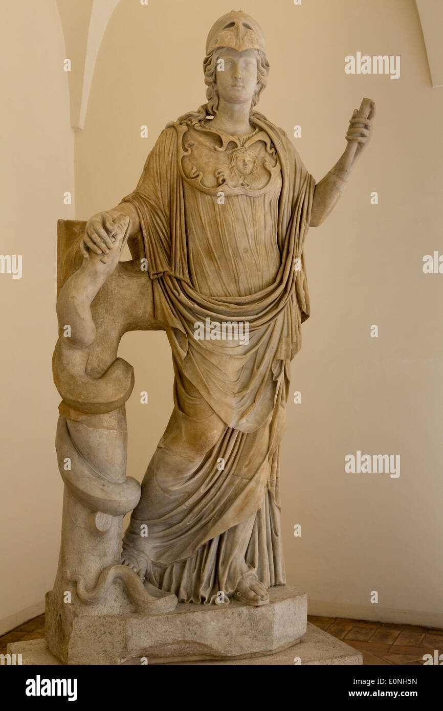 Athena, restaurierte römische Skulptur, römische Nationalmuseum, Palazzo Altemps, Rom, Italien Stockfoto