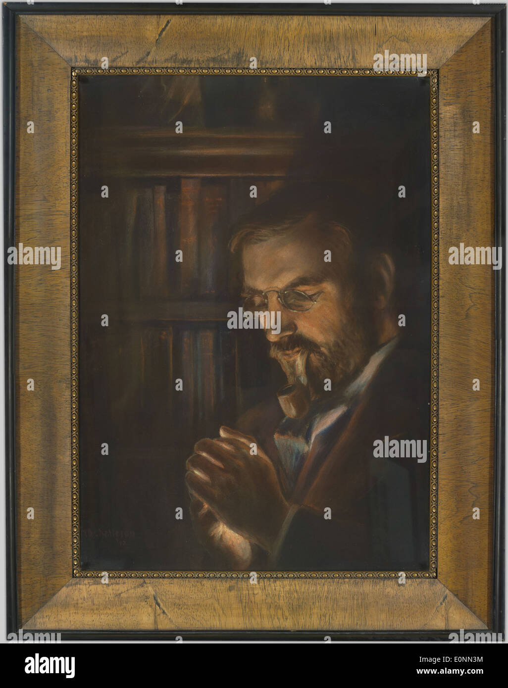Ein Porträt von John Ridington, dem ersten Universitätsbibliothekar an der University of British Columbia, das seine Rolle in der Bibliotheksgeschichte der UBC hervorhebt. Stockfoto