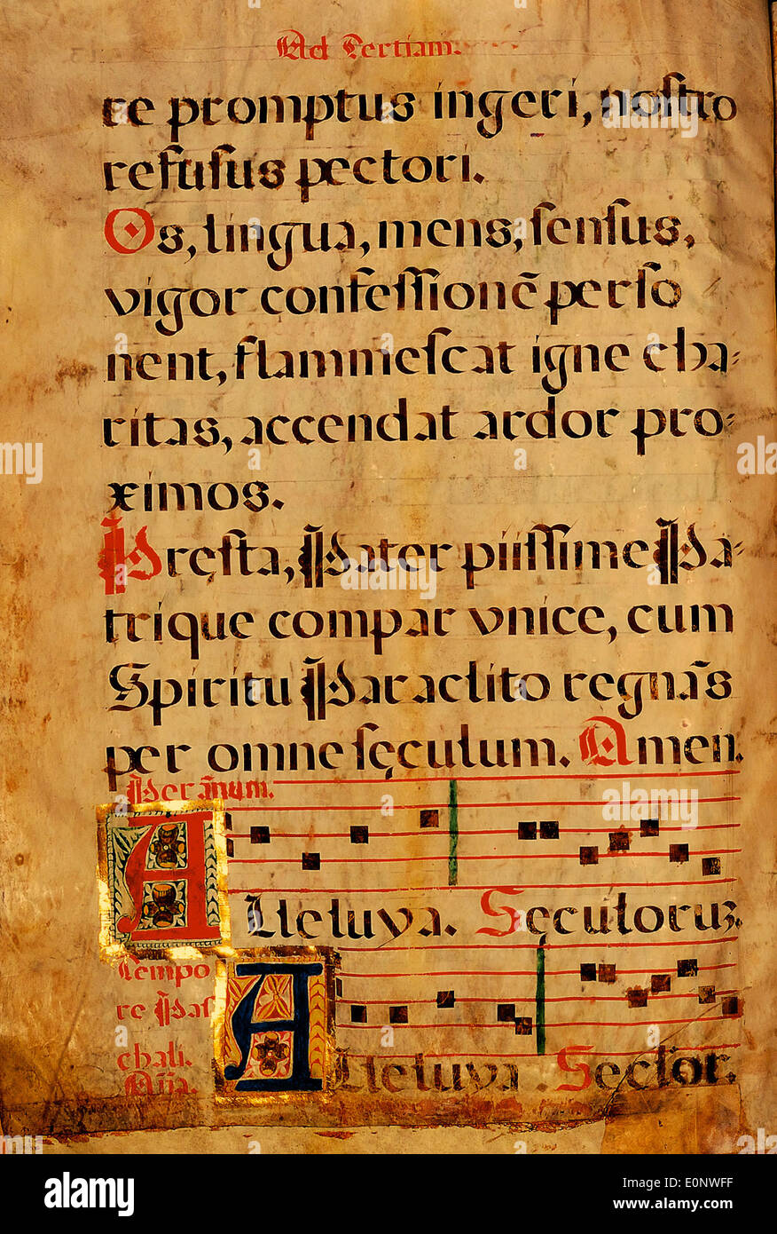 Spanisch-Chant-Manuskript Seite 033 Stockfoto