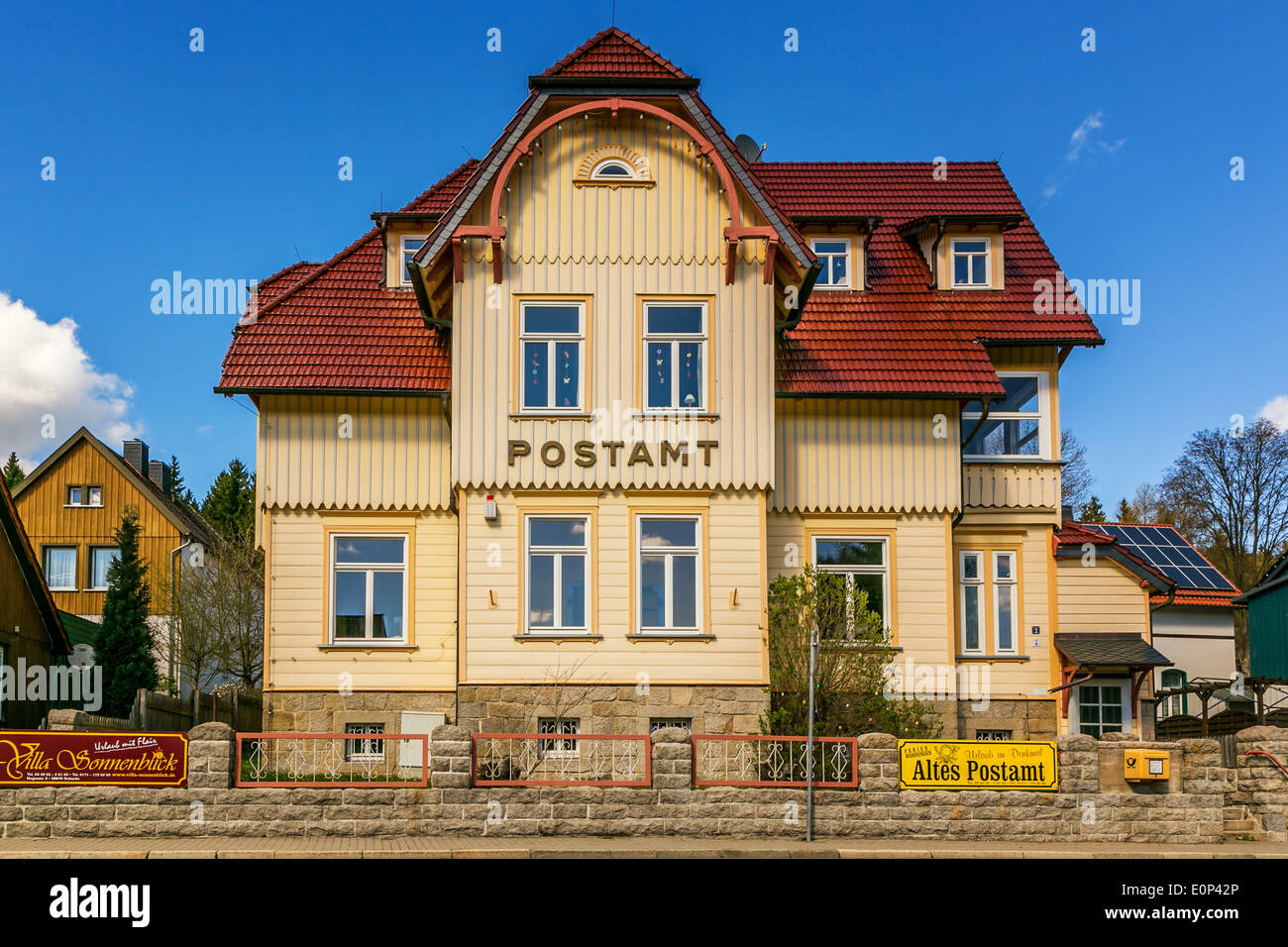 Altes Postamt, Schierke, Harz, Sachsen-Anhalt, Deutschland Stockfoto