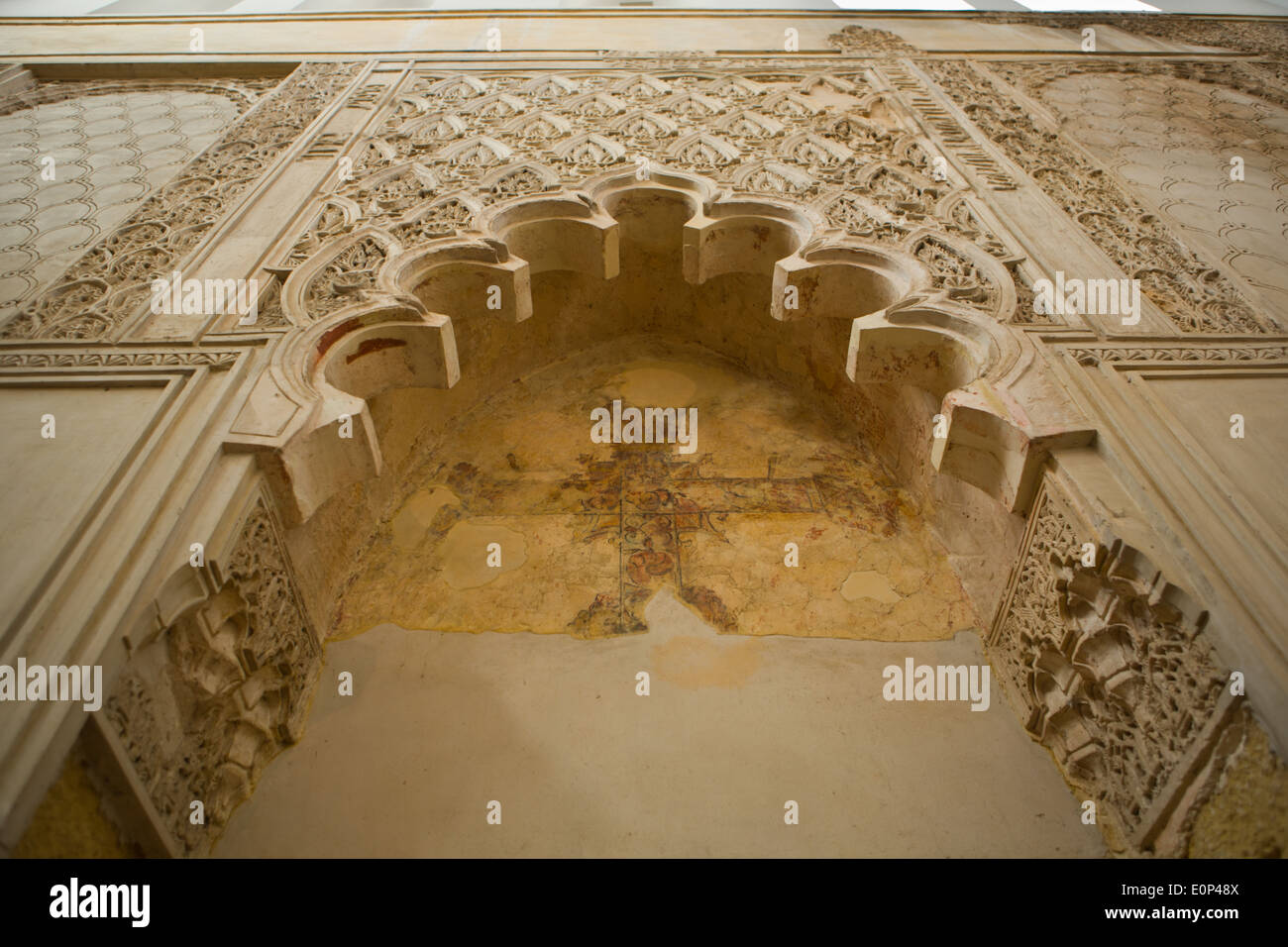 Innenansicht der Synagoge in Córdoba, Andalusien, Spanien. Stockfoto