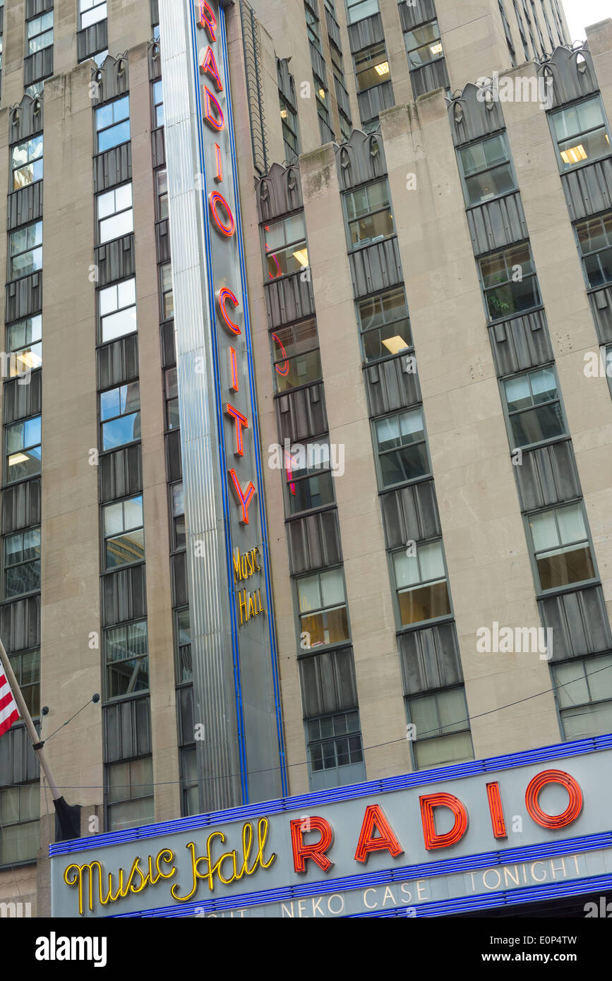 Radio City Music Hall Fassade Stockfoto