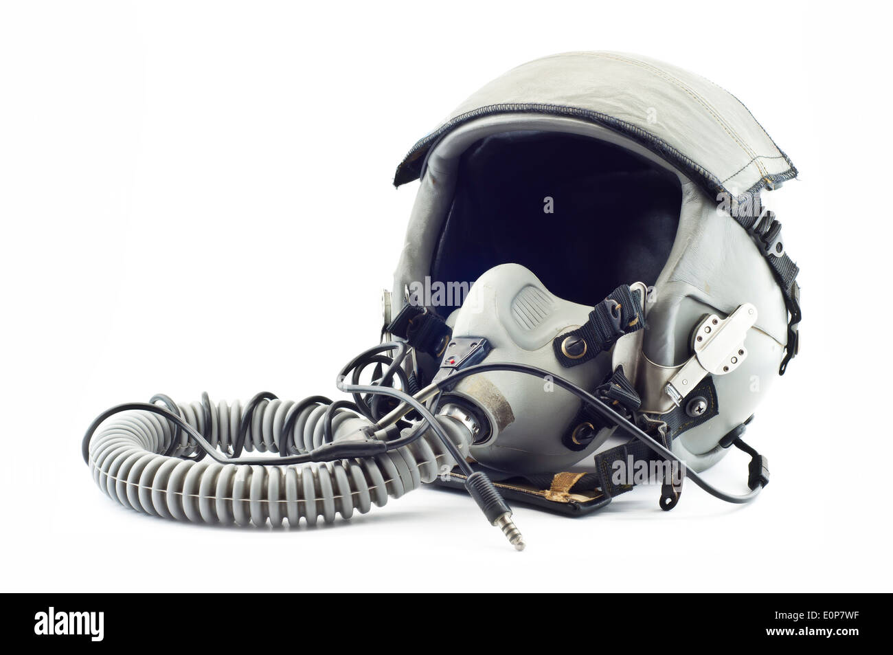 Kampfpilot Flug Helm isoliert. Stockfoto