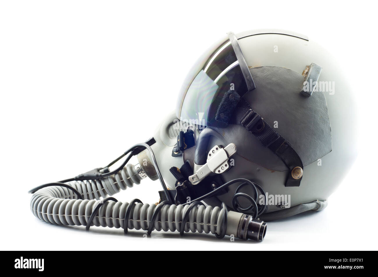 Kampfpilot Flug Helm isoliert. Stockfoto