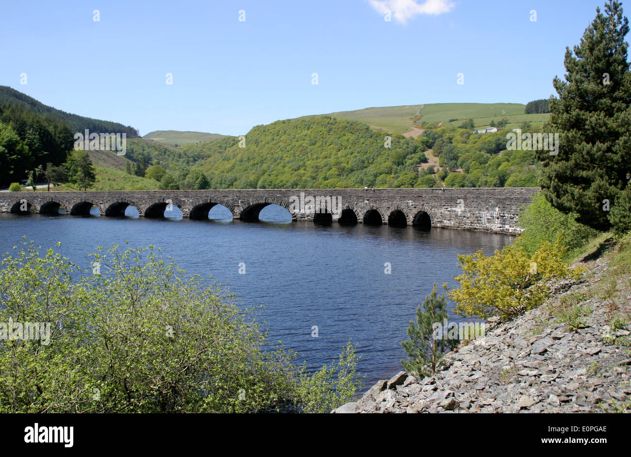 Garreg-Ddu Dam Elan Tal Powys, Wales UK Stockfoto