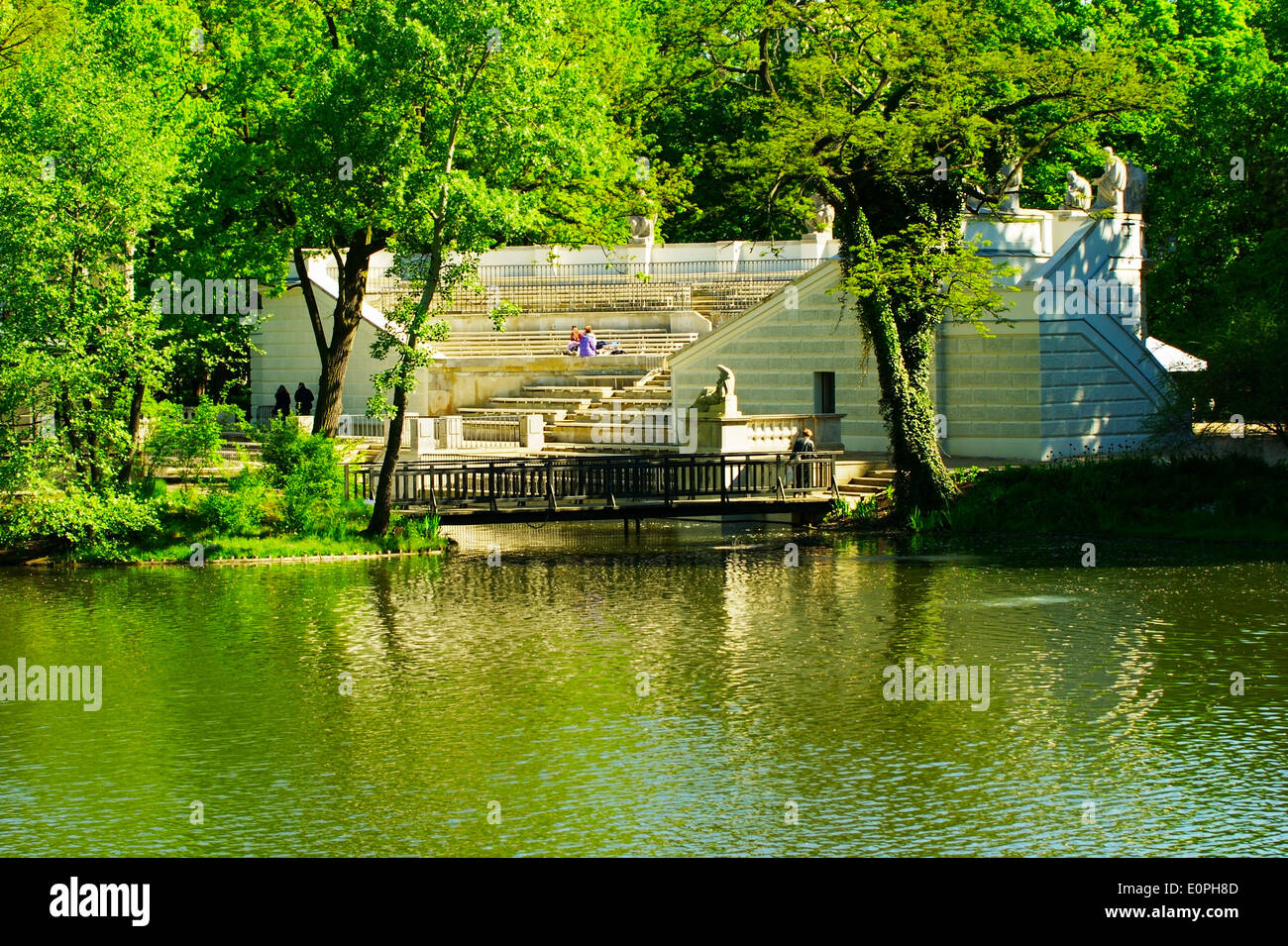 Amphitheater im Warschauer Łazienki Park, Polen Stockfoto