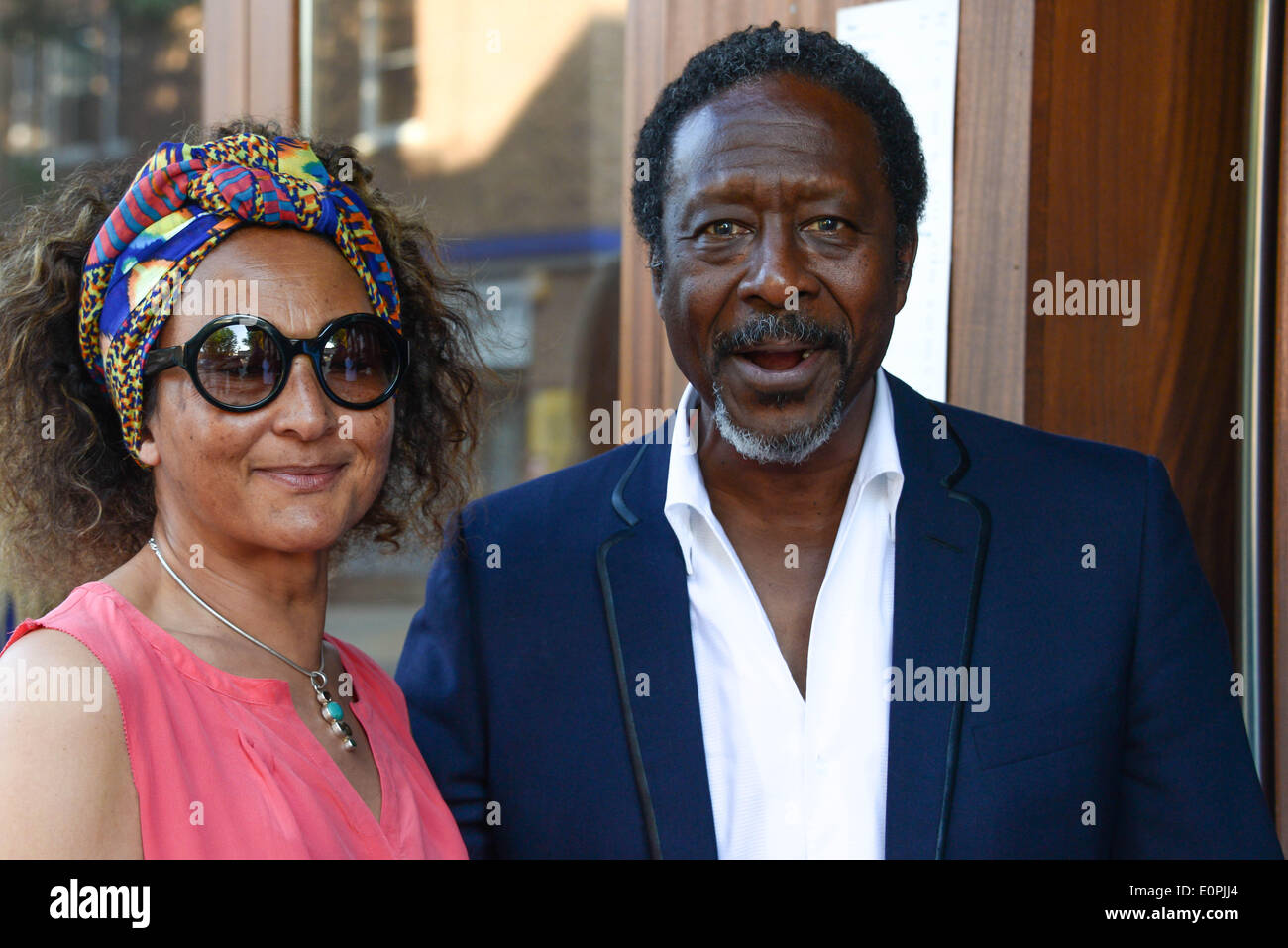 London, UK. 18. Mai 2014. Clarke Peters besucht die Parktheater ersten Geburtstag Gala im Finsbury Park in London. Foto: siehe Li/Alamy Live News Stockfoto