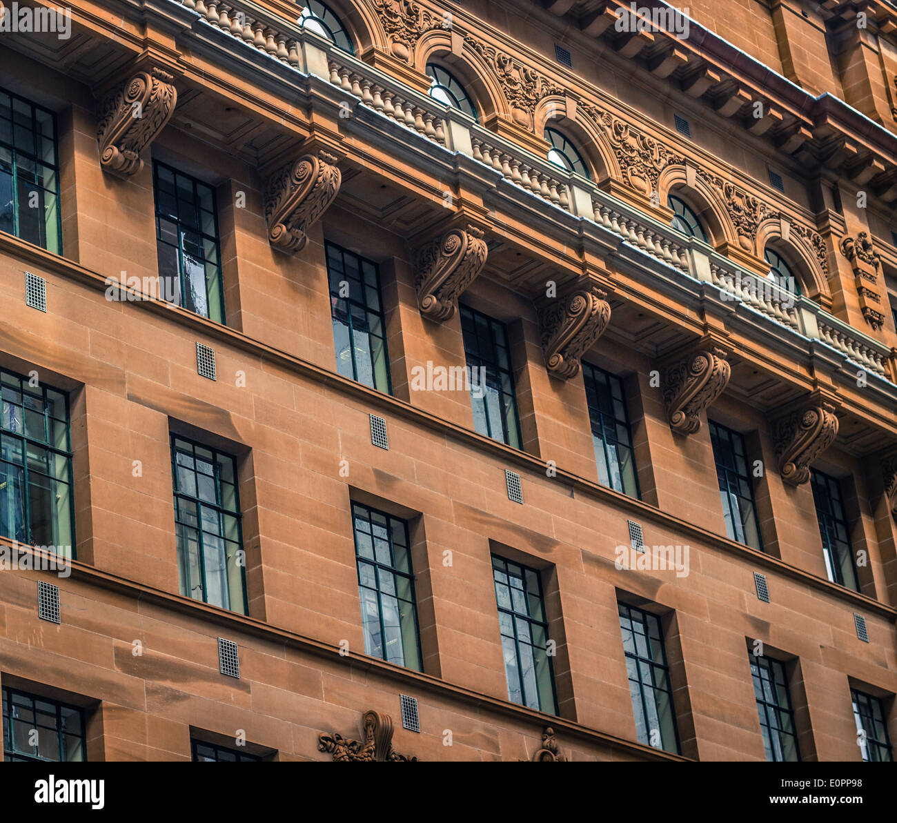 Sydney-Architektur - braun Edwardian Gebäude Stockfoto