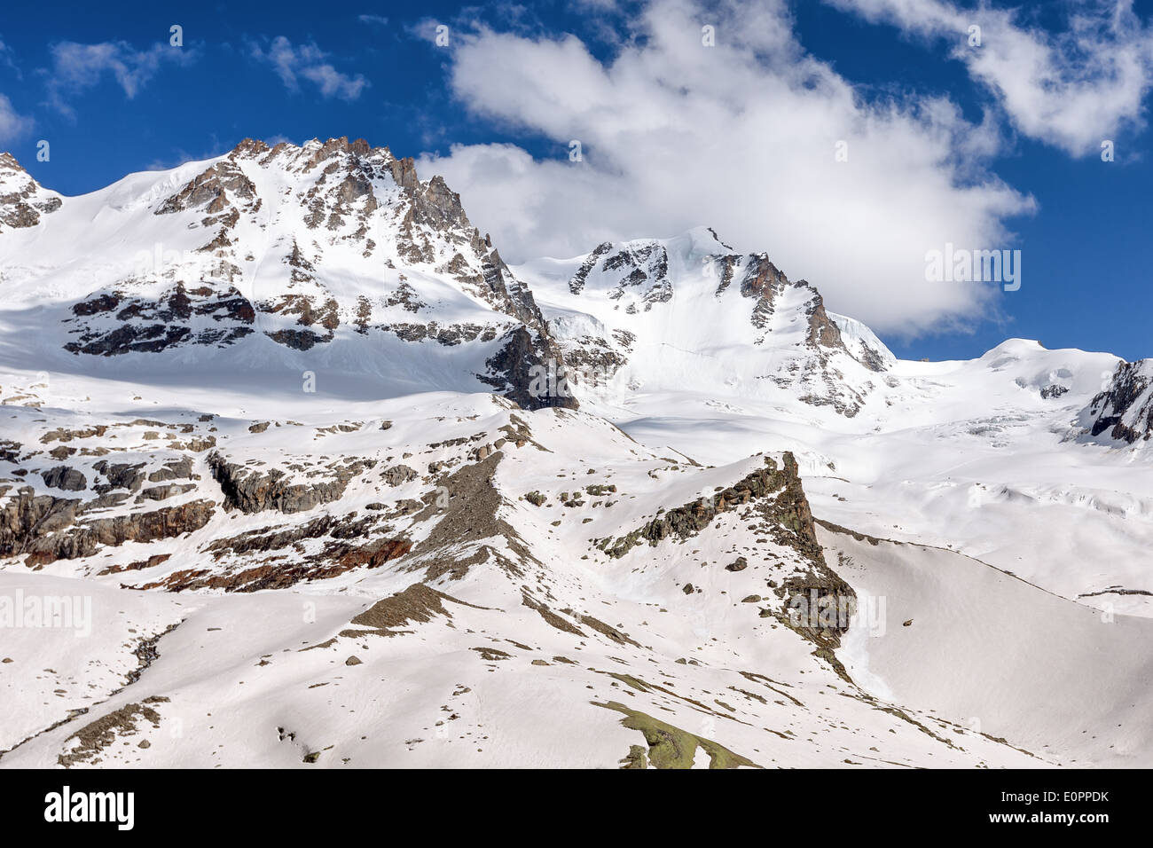 Berge von Gran Paradiso und dem Gipfel des Gran Paradiso, Italien, Alpen, EU Stockfoto