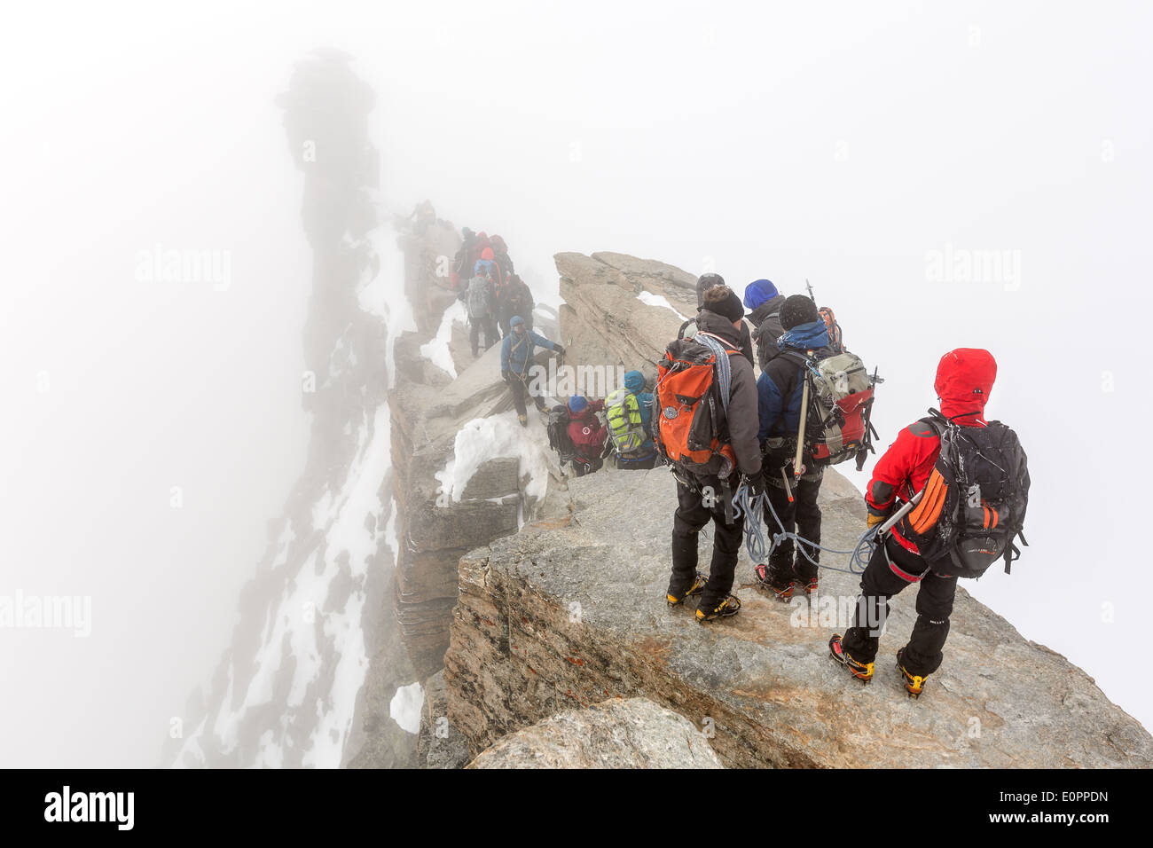 Rush Hour am Gran Paradiso Berg, Italien, Alpen, EU Stockfoto