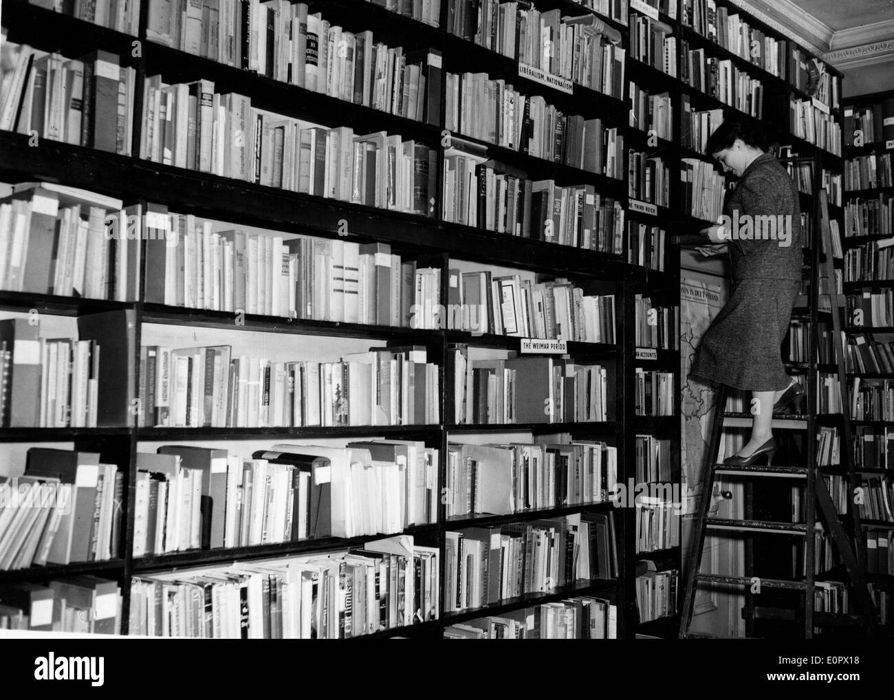 Innerhalb der Wiener Library in London England Stockfoto