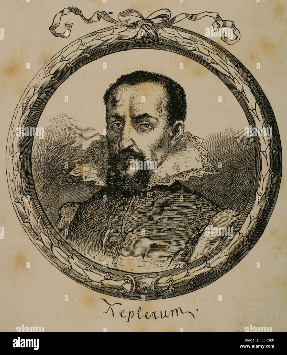 Johannes Kepler (1571-1630). Deutscher Mathematiker und Astronom. Gravur in Germanien, 1882. Stockfoto