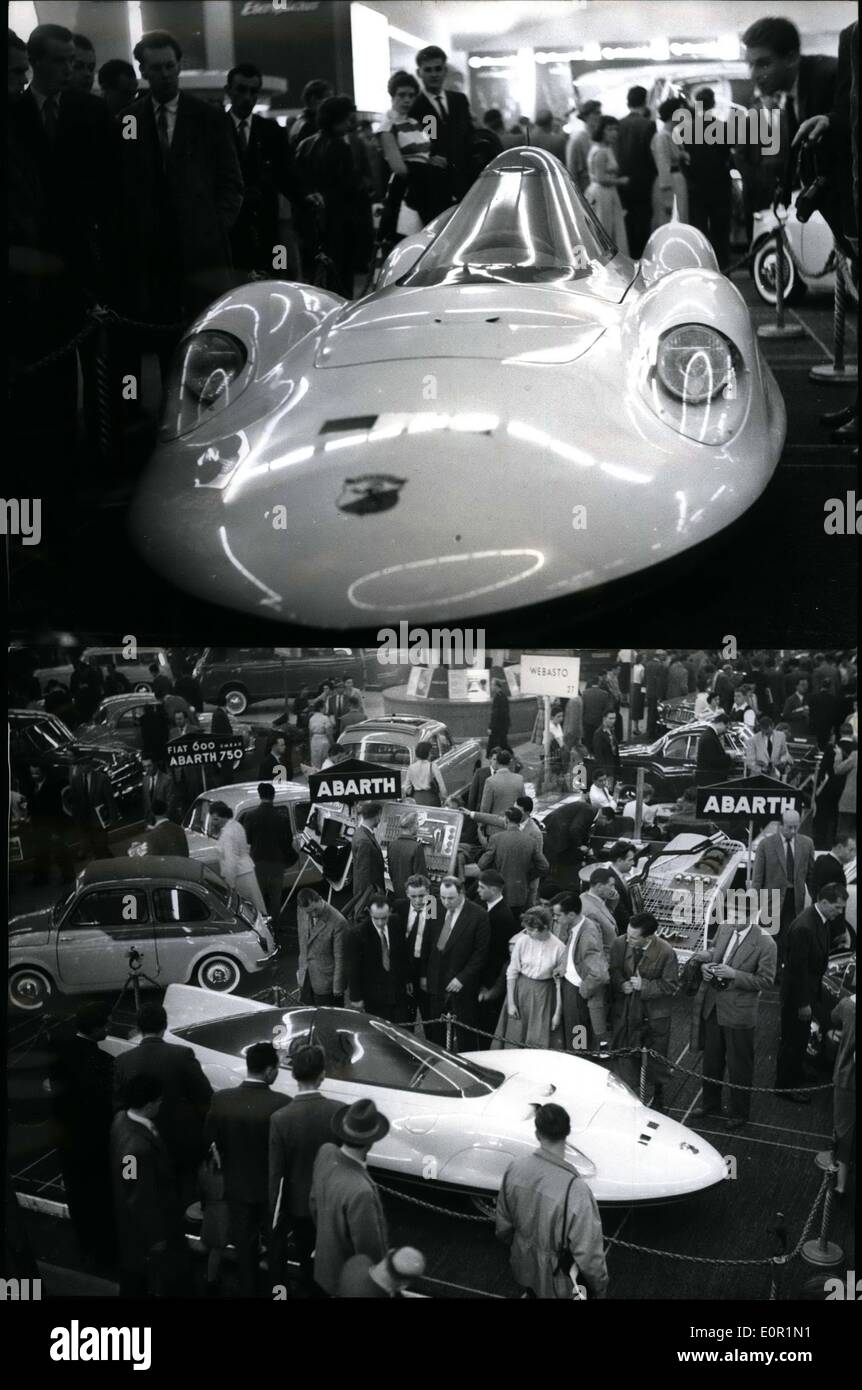 Sept. 09, 1957 - das Traumauto von Morgen wird von der italienischen Carudy-Firma Abarth auf der Frankfurt Motor Ausstellung gezeigt. werden Sie vor dem Autohaus 750 com-Fiat-Motor von 90 Stockfoto