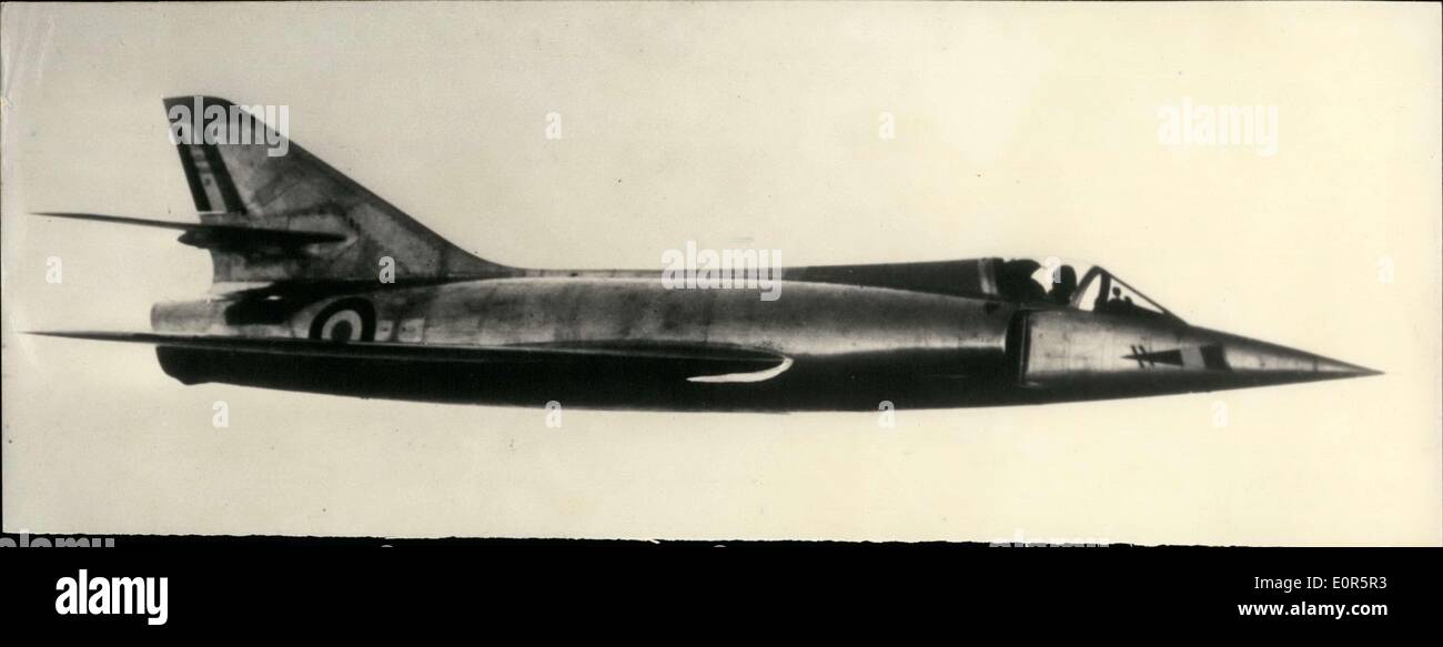 24. Mai 1958 - veröffentlichen französische Flieger neuen Plan Etendard IV Stockfoto