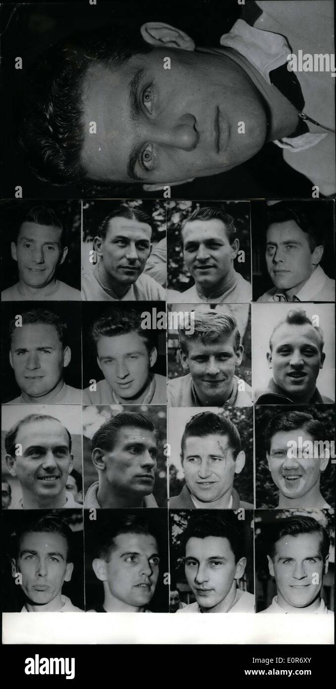 5. Mai 1958 - das deutsche team für die Fußball-Weltmeisterschaft: heute am 23. Mai 1958 Sepp Herberger SEPP HERBERGER, der F Stockfoto