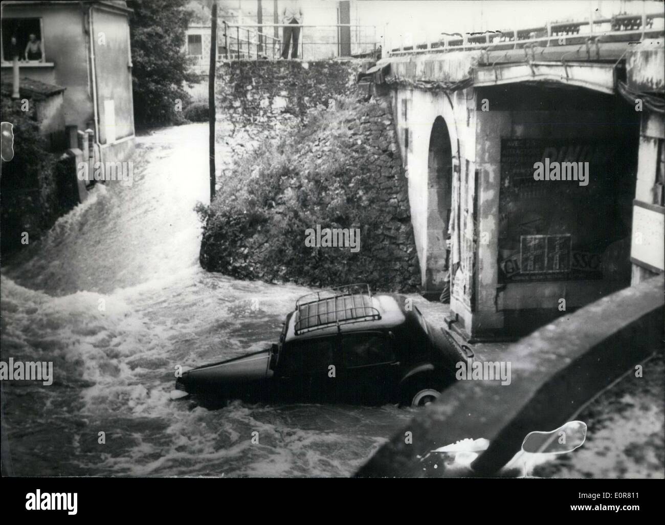 18. Juli 1958 - schrecklichen Überschwemmungen in Indre Stockfoto