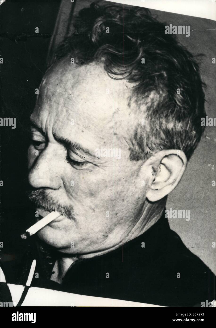 10. Oktober 1958 - russische Schriftsteller Favorit für Nobelpreis. Foto zeigt den letzten Porträt sowjetischen Schriftsteller Mikhail Sholokhov für die Stockfoto