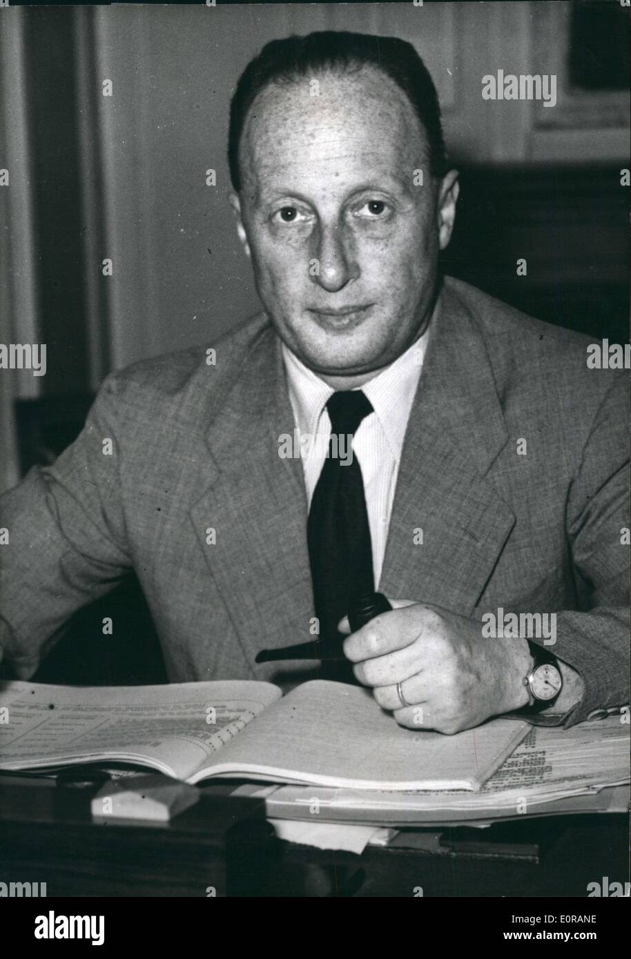 6. Oktober 1958 - Herr Etienne Hirsch von der französischen Regierung Stockfoto