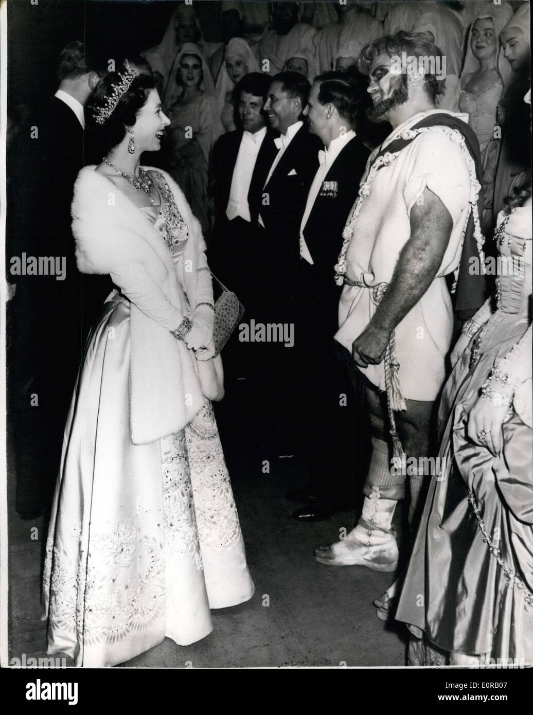 10. Oktober 1958 - The Royal Besuch in Leeds: ihre Majestät die Königin und H.R.H Prinz Philip machen einen zweitägigen Besuch in der Stadt Stockfoto