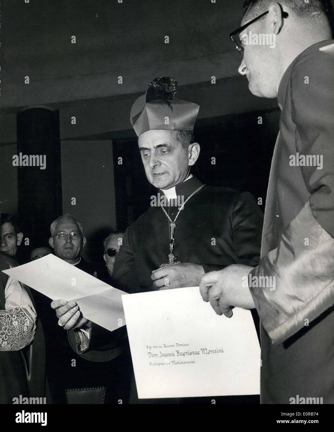 15. Dezember 1958 - Kardinal Montini Stockfoto