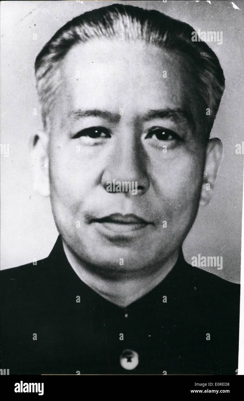 4. April 1959 - Nachfolger von Mao Tse-Tung. Als Nachfolger von Mao Tse - Tung, die alte - kommunistischen Liu Schao Tschi (Liu Schao Stockfoto