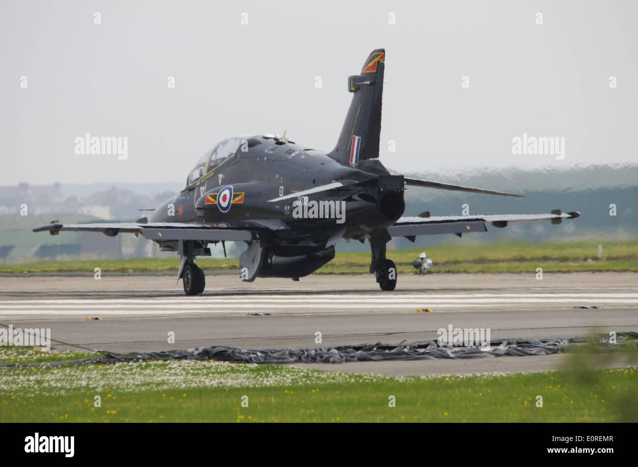 Ein Habicht, Vorbereitung für den Start im RAF Valley. Stockfoto
