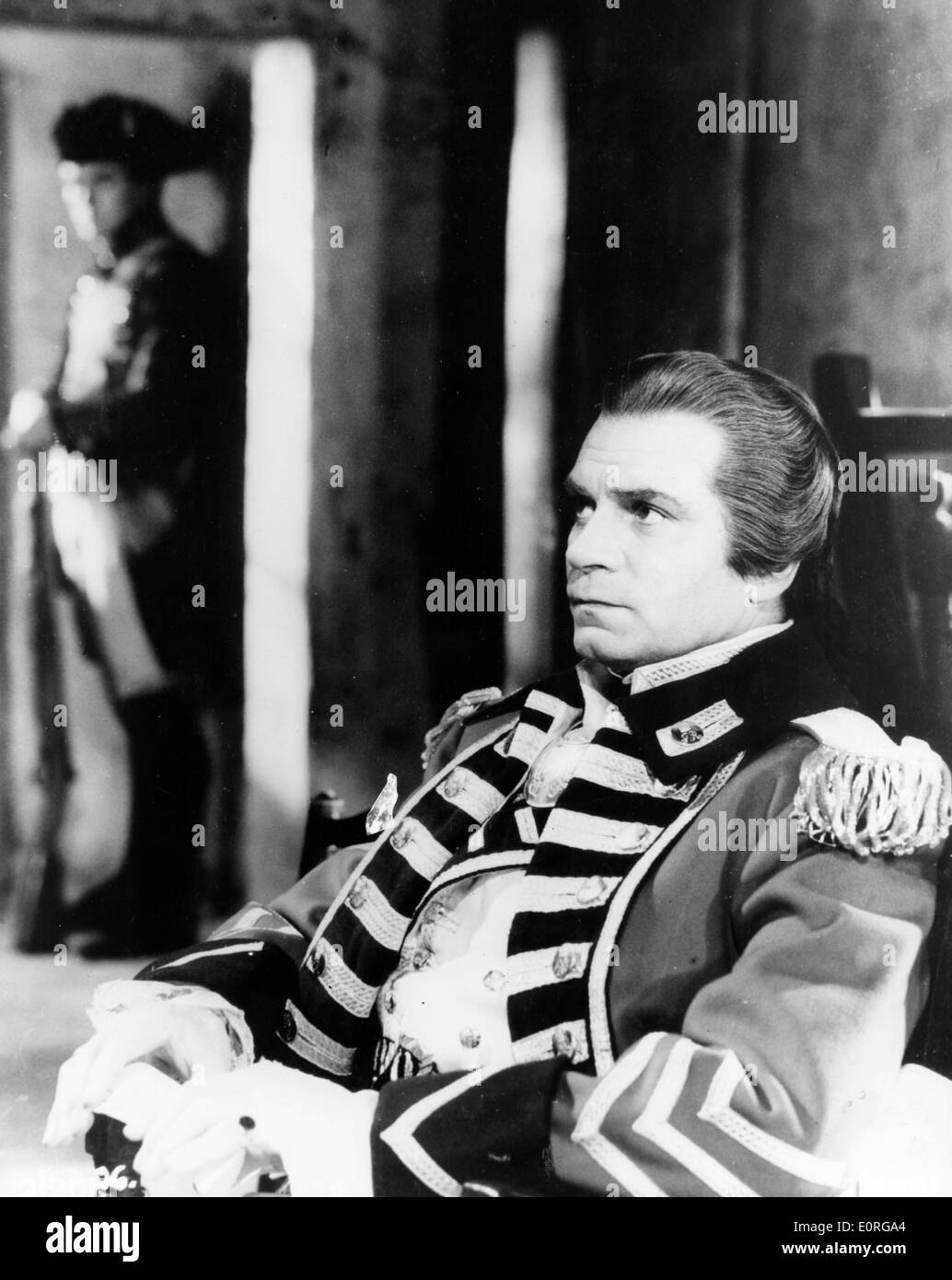 Schauspieler Laurence Olivier in dem Film "Des Teufels Jünger" Stockfoto