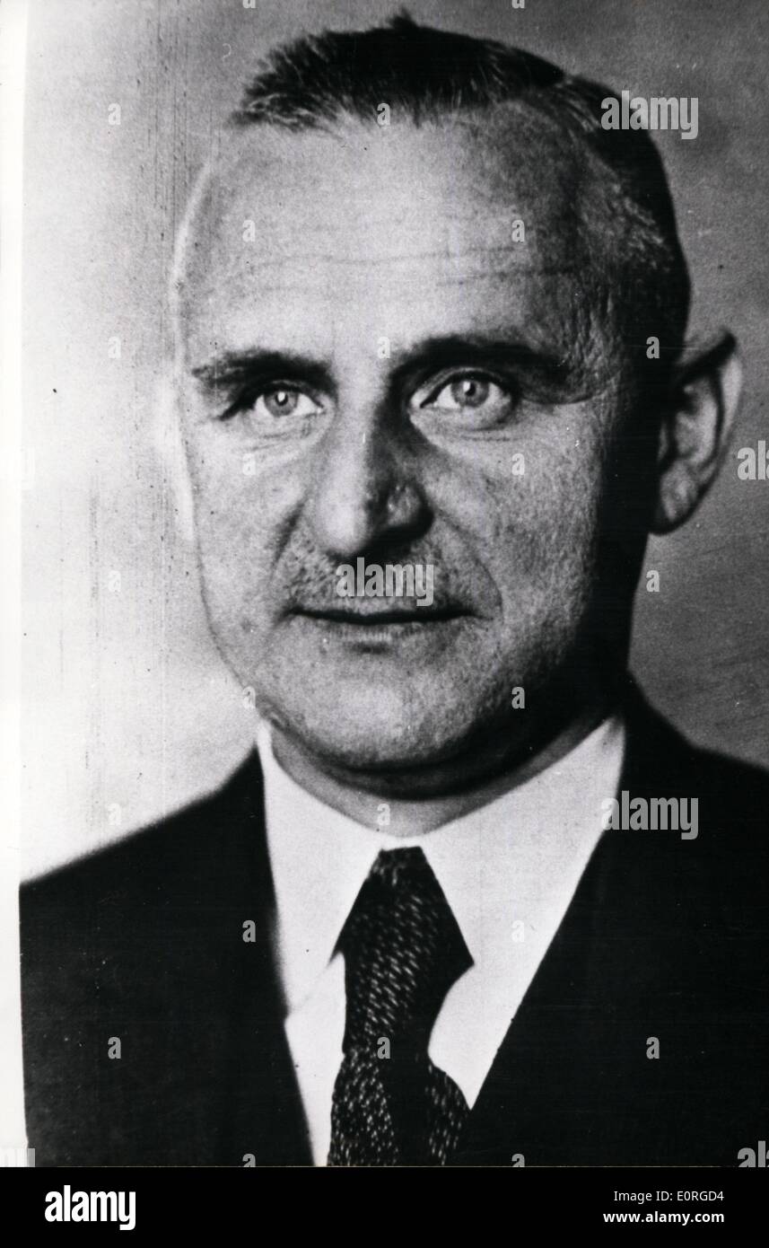 7. Juli 1959 - ist dieses Bild der ehemalige deutsche Bürgermeister von Leipzig. Bis 1936 war er Bürgermeister. Er wurde eine führende Persönlichkeit der Widerstand gegen die Nazis. Am 20. Juli 1944 wurde er verhaftet und am 2. Januar in Berlin wurde er hingerichtet. Das Foto wurde auf das Konto der Wha veröffentlicht. Stockfoto