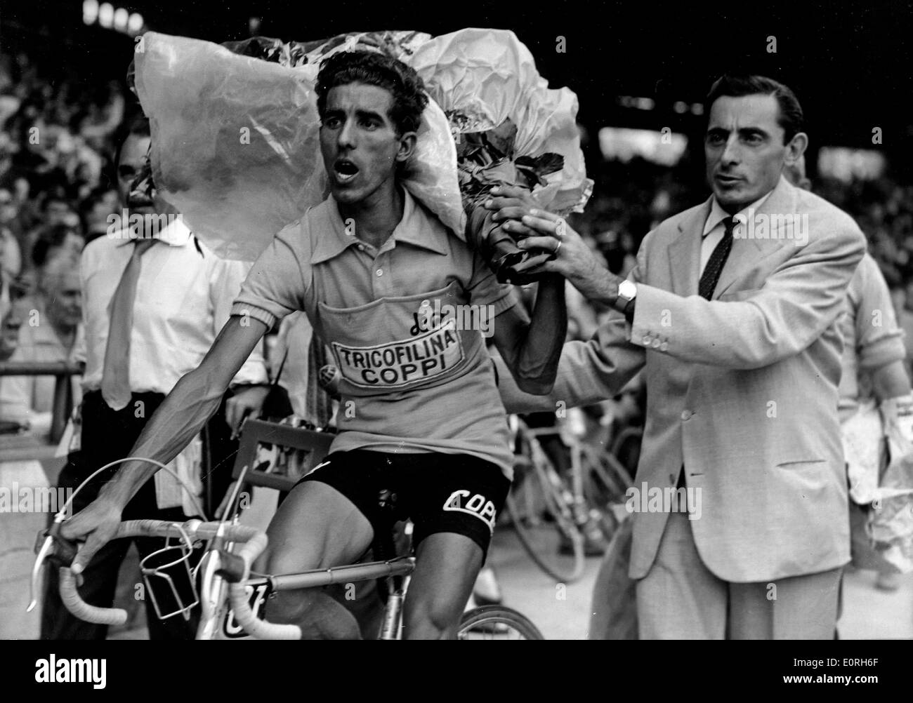 18. Juli 1959 ANGELO FAUSTO COPPI - Paris, Frankreich - (Foto) war ein italienischer Radrennfahrer. Den Spitznamen "Il Campionissimo" ha Stockfoto