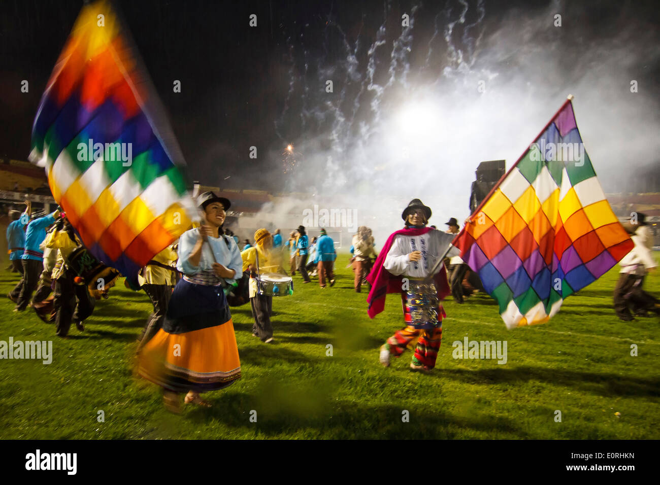 Karneval der schwarzen und weißen, kolumbianische traditionelles fest. Es ist von 2 bis 7 Januar eines jeden Jahres gefeiert. Stockfoto