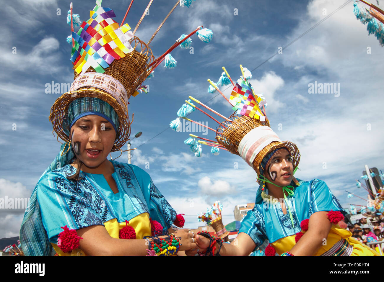Karneval der schwarzen und weißen, kolumbianische traditionelles fest. Es ist von 2 bis 7 Januar eines jeden Jahres gefeiert. Große Parade, ich Stockfoto