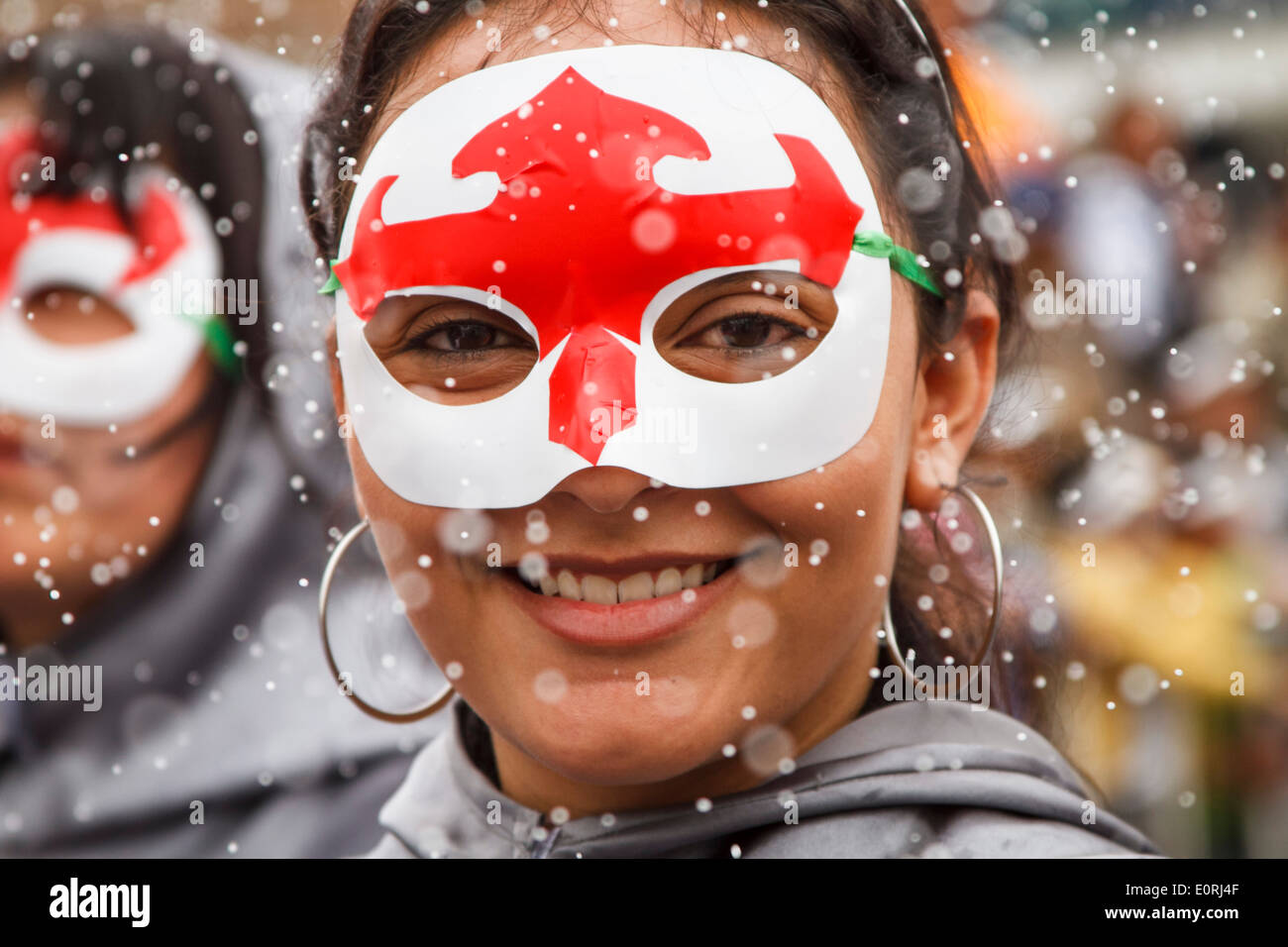 Karneval der schwarzen und weißen, kolumbianische traditionelles fest. Es ist von 2 bis 7 Januar eines jeden Jahres gefeiert. Stockfoto