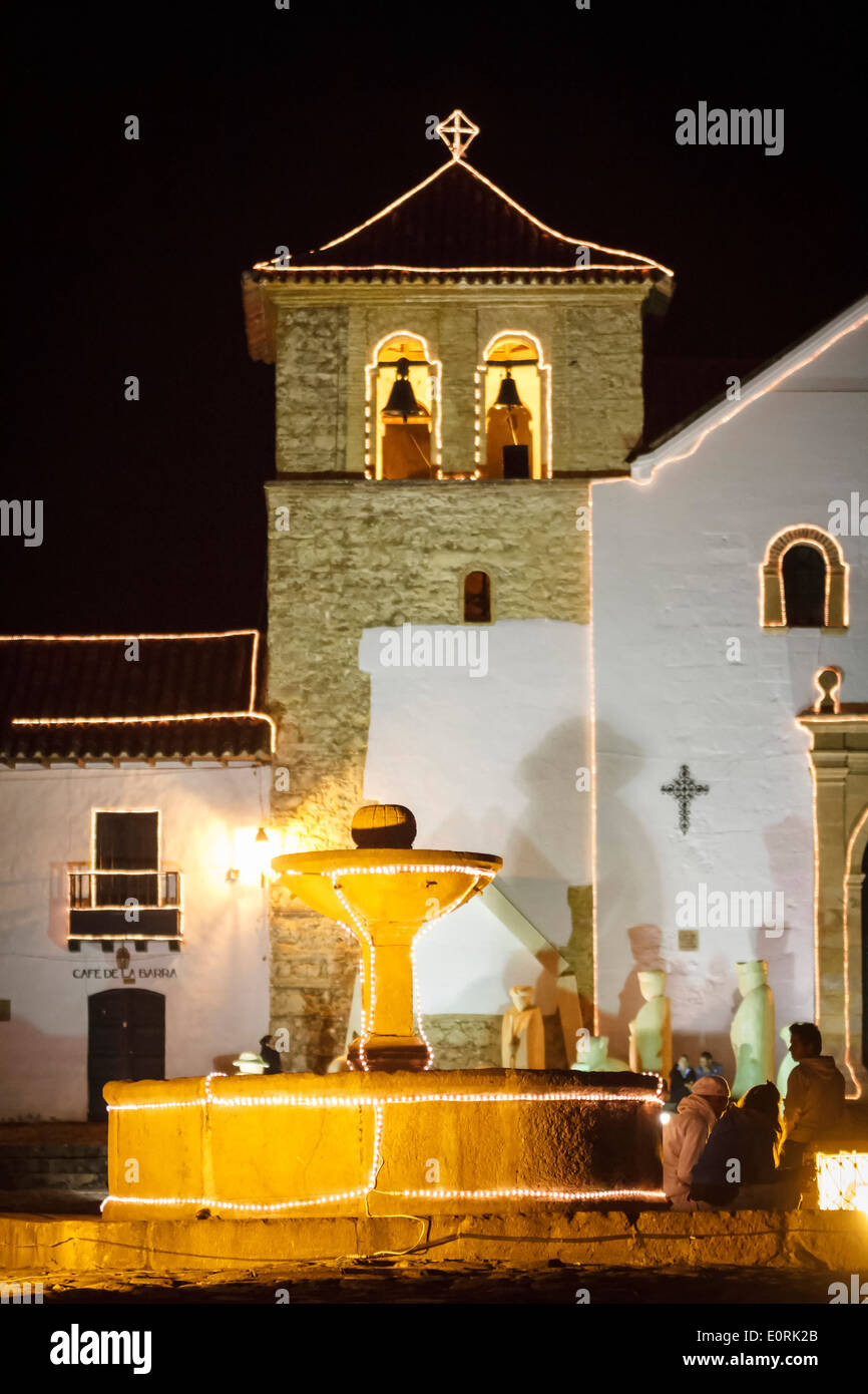 Villa de Leyva Architektur. Hauptplatz. Stockfoto