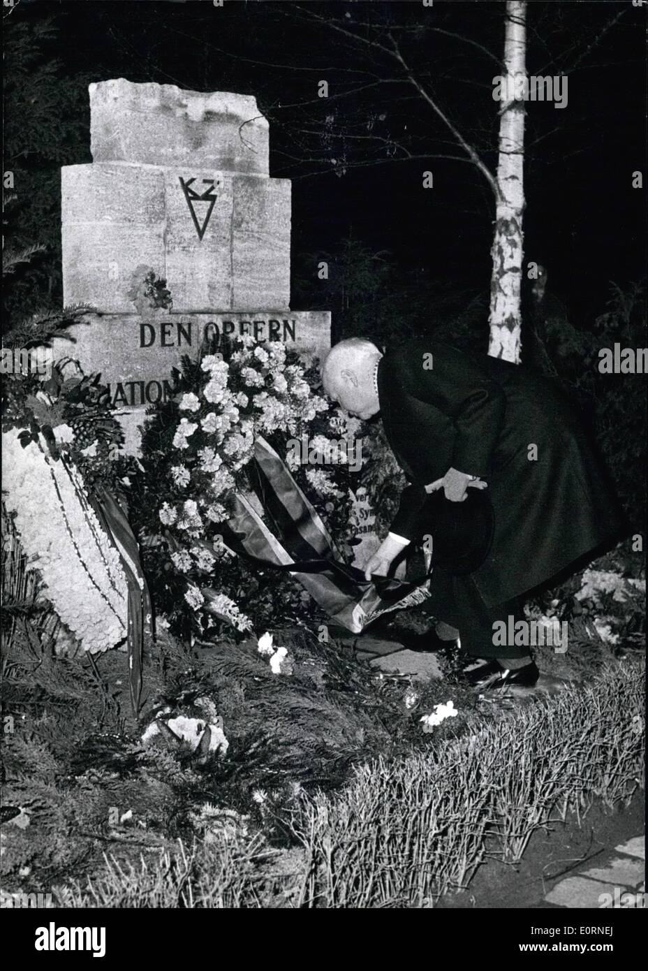 2. Februar 1960 - der Präsident der Bundes Republik Mitglieder der Opfer von Naziam: am 30. Januar 1960-Tag in 1933, als Stockfoto