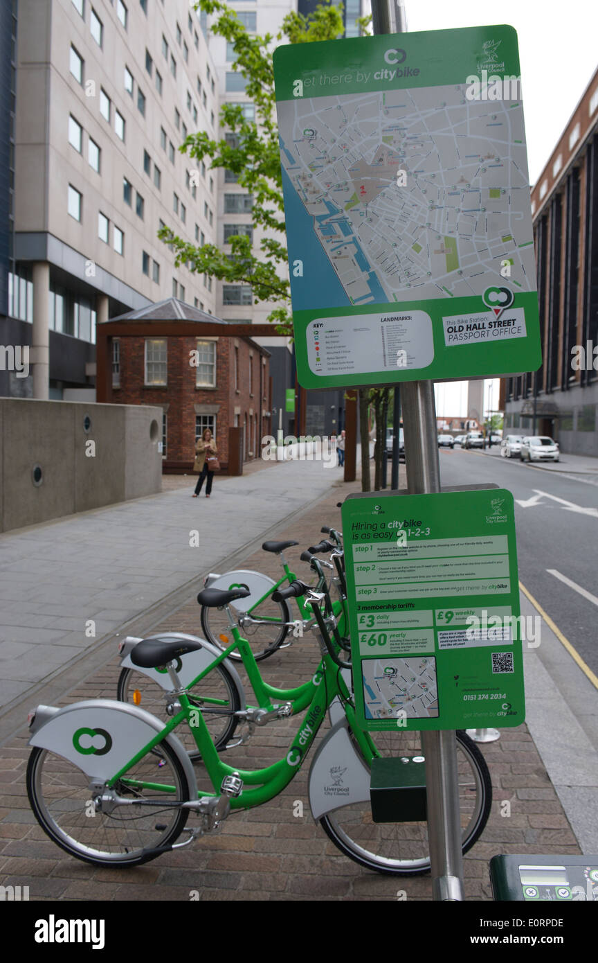 Liverpools City Bike Verleih Schema Bike Stationen auf Old Hall