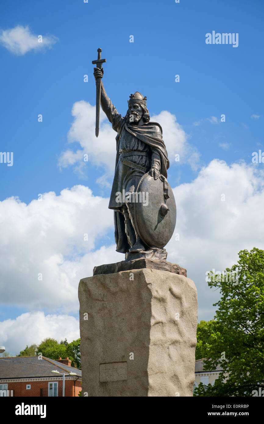 König Alfred der große Statue in Winchester, Hampshire, England, UK Stockfoto