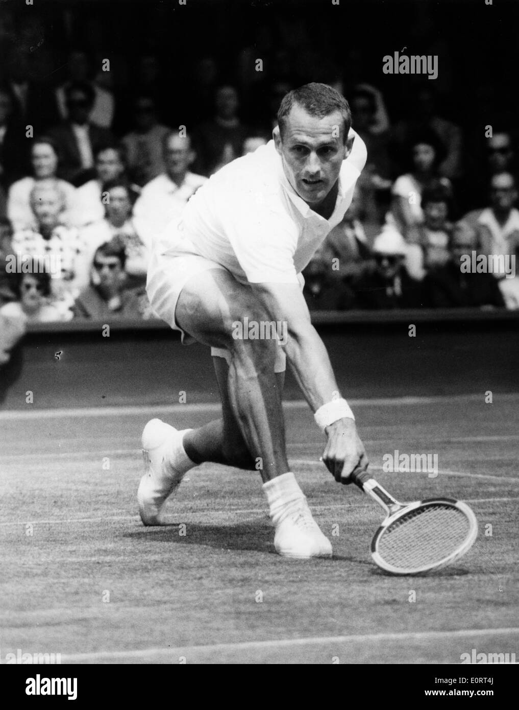 Tennisspieler Neale Fraser in Wimbledon Stockfoto