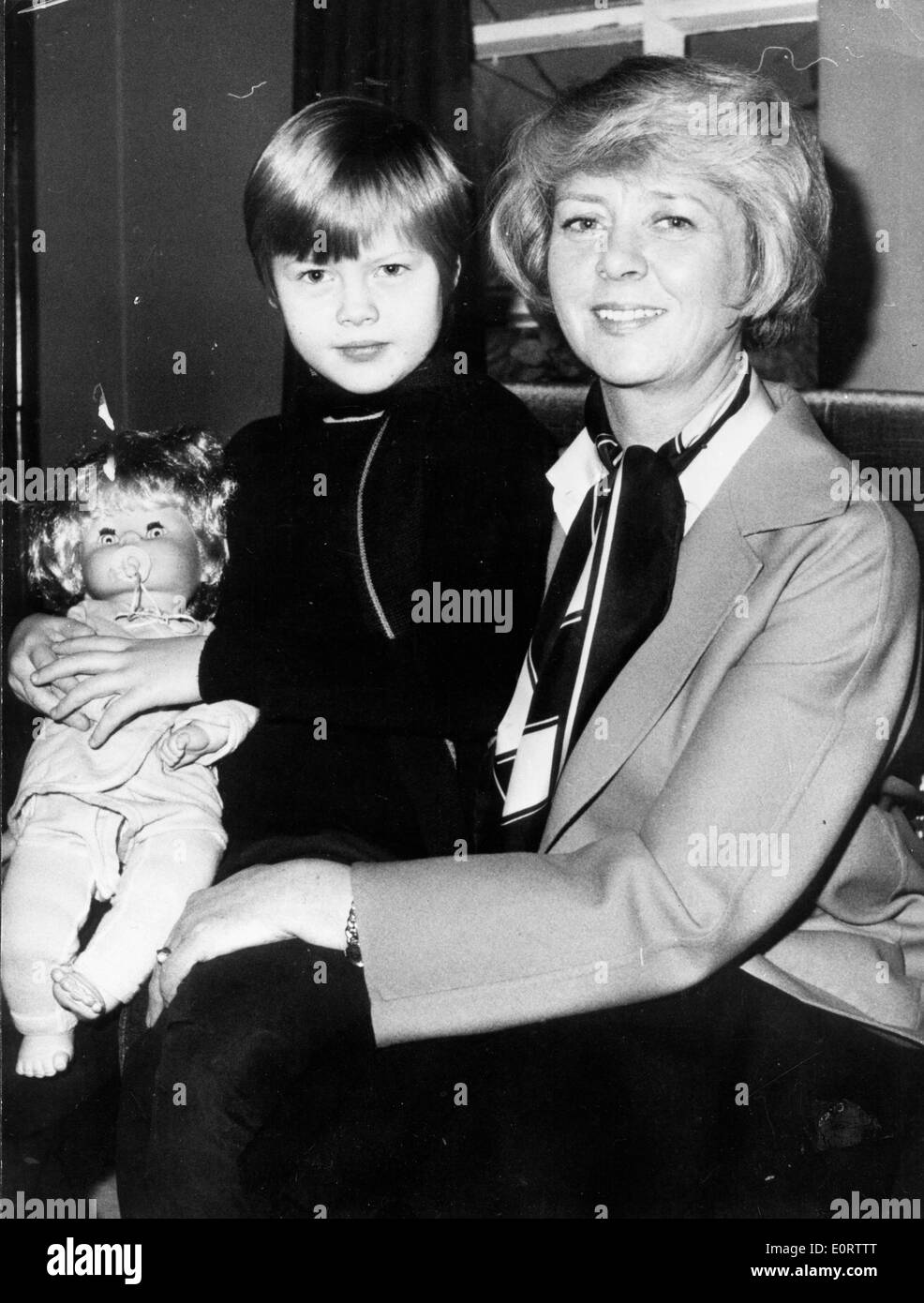 Präsident Vigdis Finnbogadottir mit Tochter Stockfoto