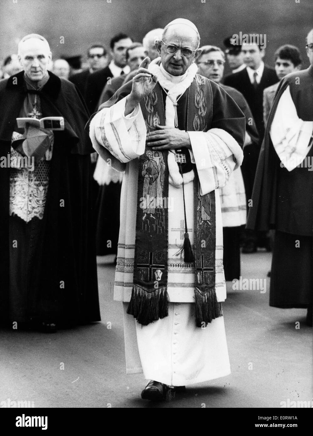 Papst Paul VI. besucht Prozession für Aschermittwoch Stockfoto