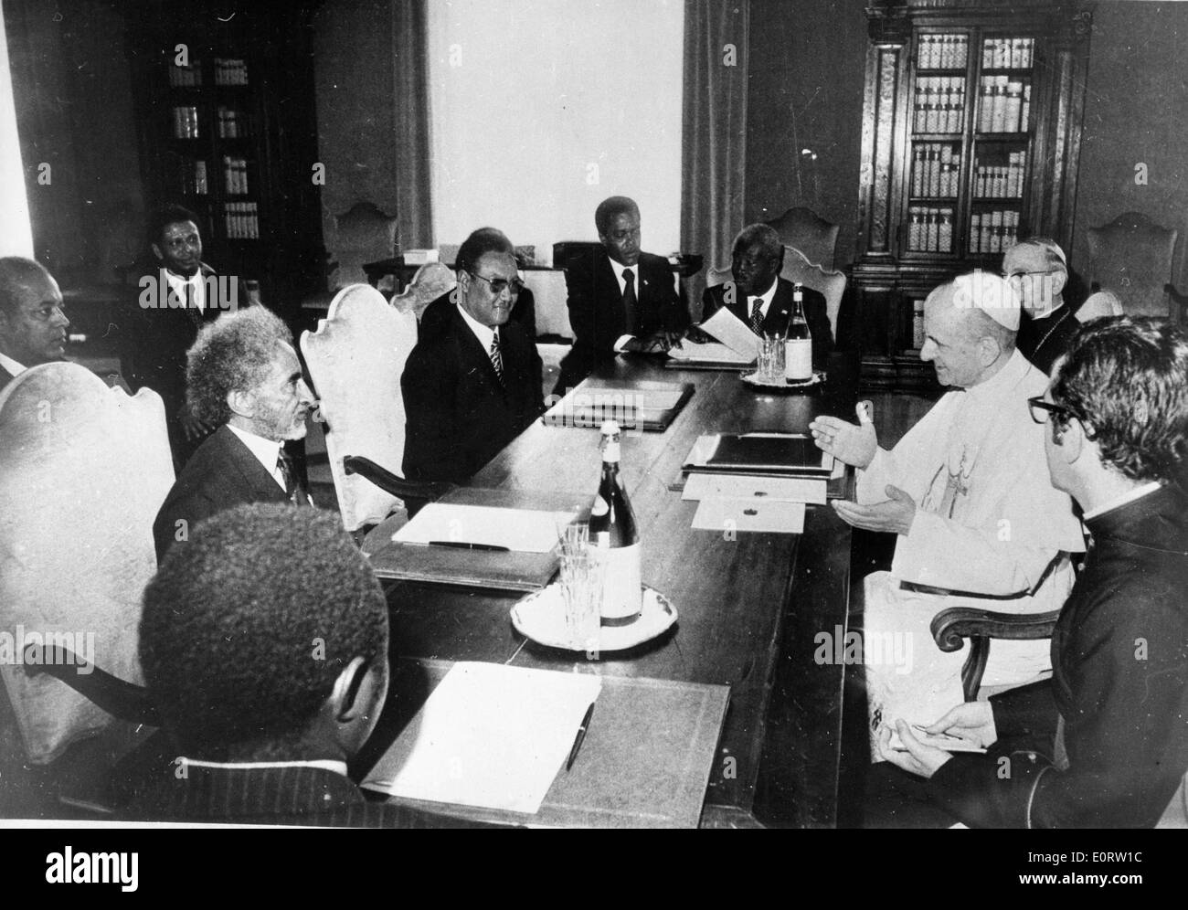 Papst Paul VI. besucht eine Konferenz Stockfoto